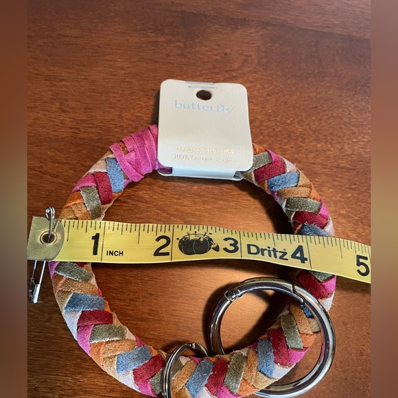 Keychain. Multi Color Leather Key Ring Bracelet With Tassels. NWT - Picture 4 of 6